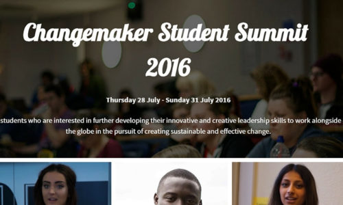 Changemaker student summit - Gabi, Victor and Pryia student ambassadors