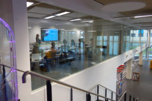 A lecture in a classroom in the Learning Hub