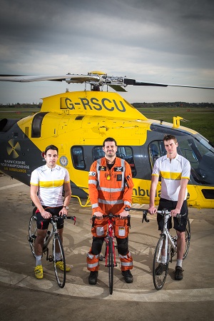 Air ambulance and cyclists