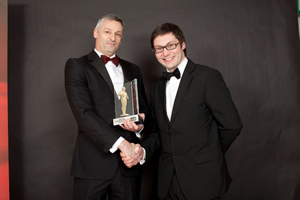 Nick Petford receiving Midlands Enterprising University of the Year award