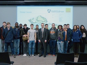 Neil Rowley with UN students