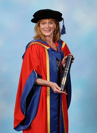 Samantha Bond receiving Honorary Doctorate