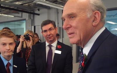 Vince Cable visiting Silverstone UTC
