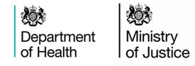 Ministry of Justice and Department of Health logo