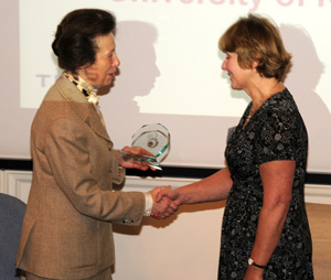 HRH The Princess Royal presenting the University with the WISE award