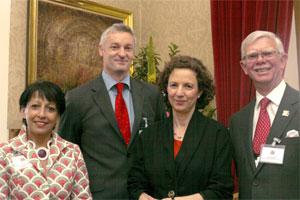 Nick Petford with key speakers at the launch