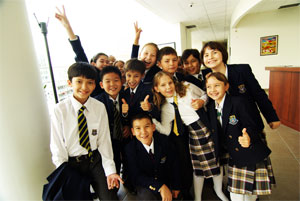 Pupils at Astana school