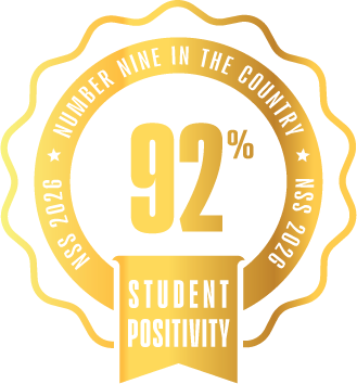 Logo for 92 percent student positivity for geography, national student survey 2026