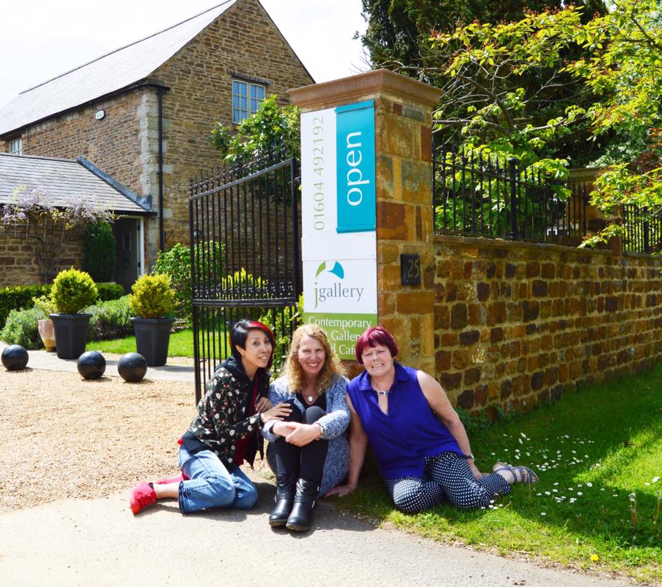 Annie, Cathui and Sue outside Art Exhibition