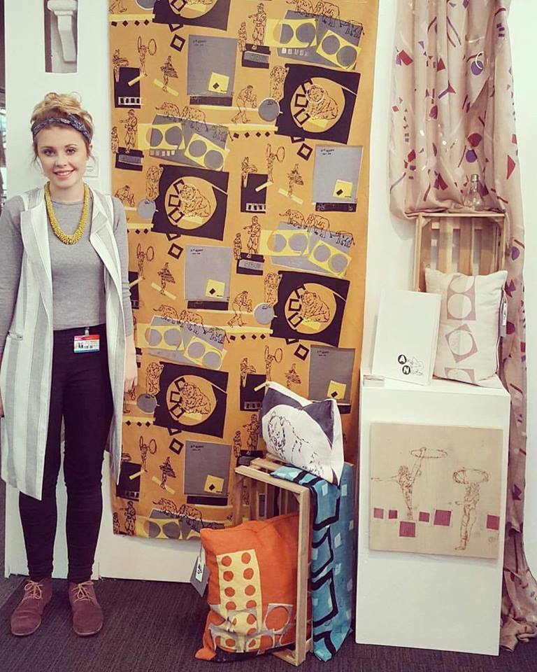 Amy with her work at New Designers 2016