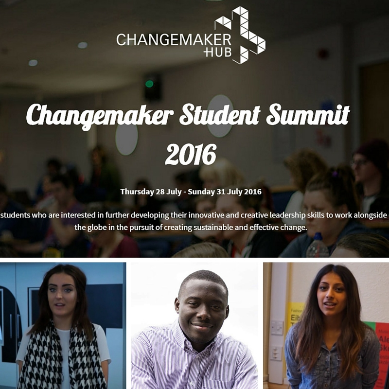 Changemaker student summit - Gabi, Victor and Pryia student ambassadors