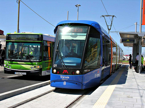 tram and bus