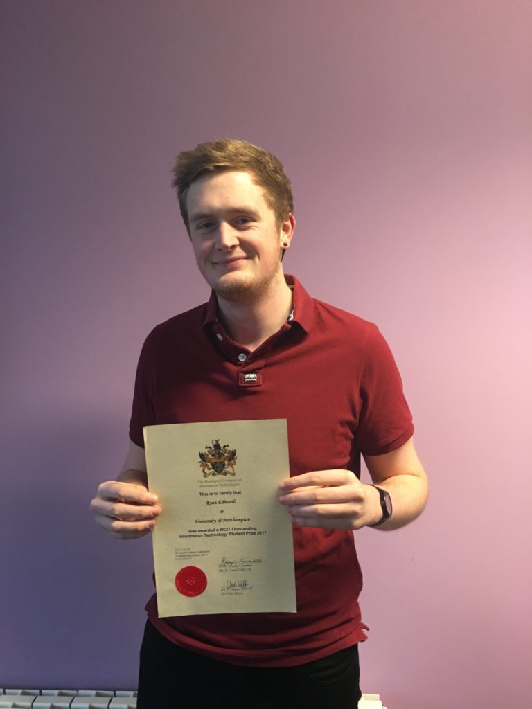 Ryan with his certificate