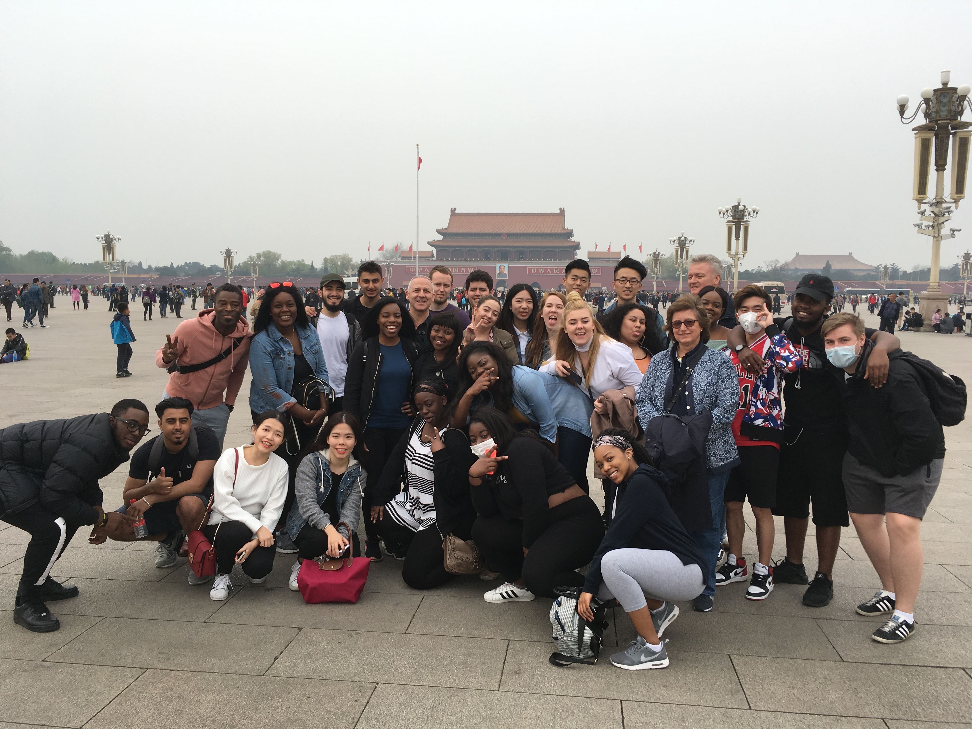 Group of students in a photo in china on the trip