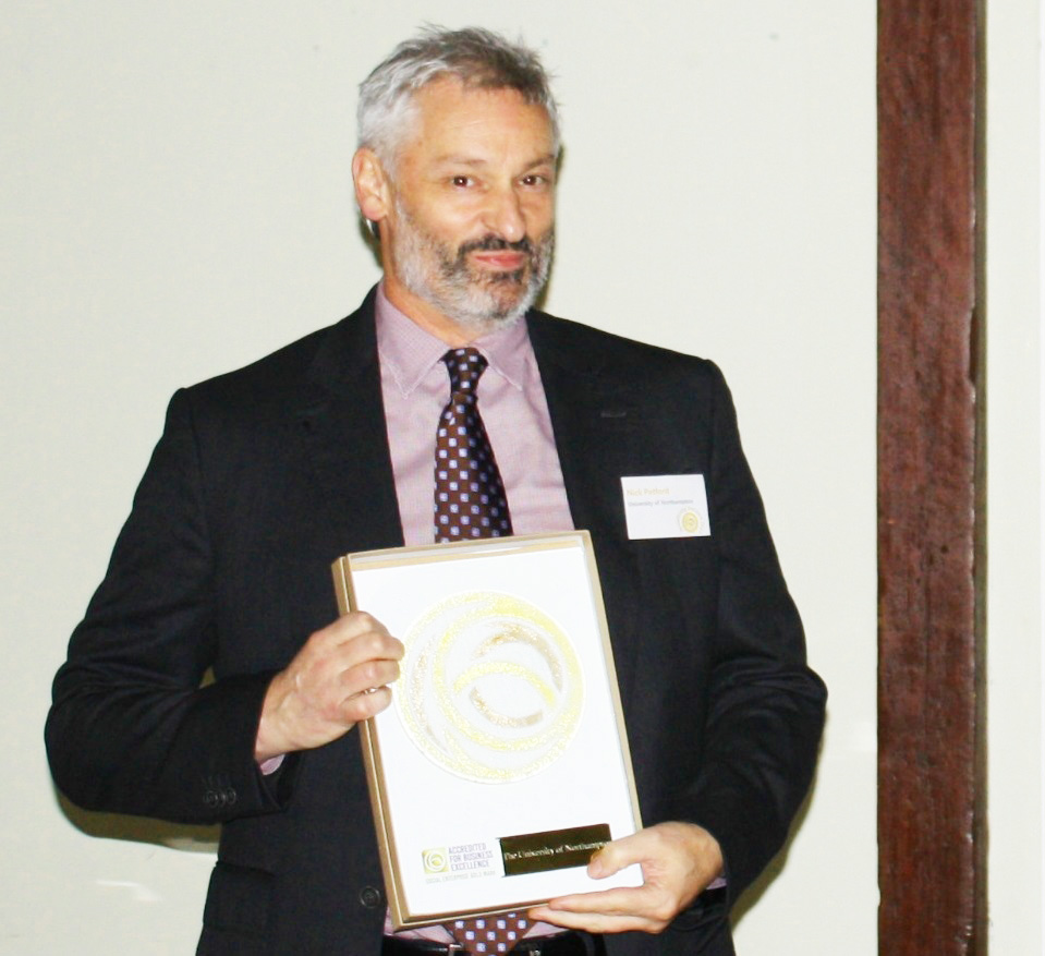 Nick Petford receiving the Social Enterprise Gold Mark