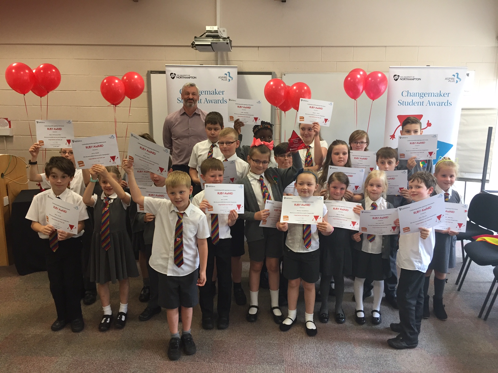 The children with their certificates