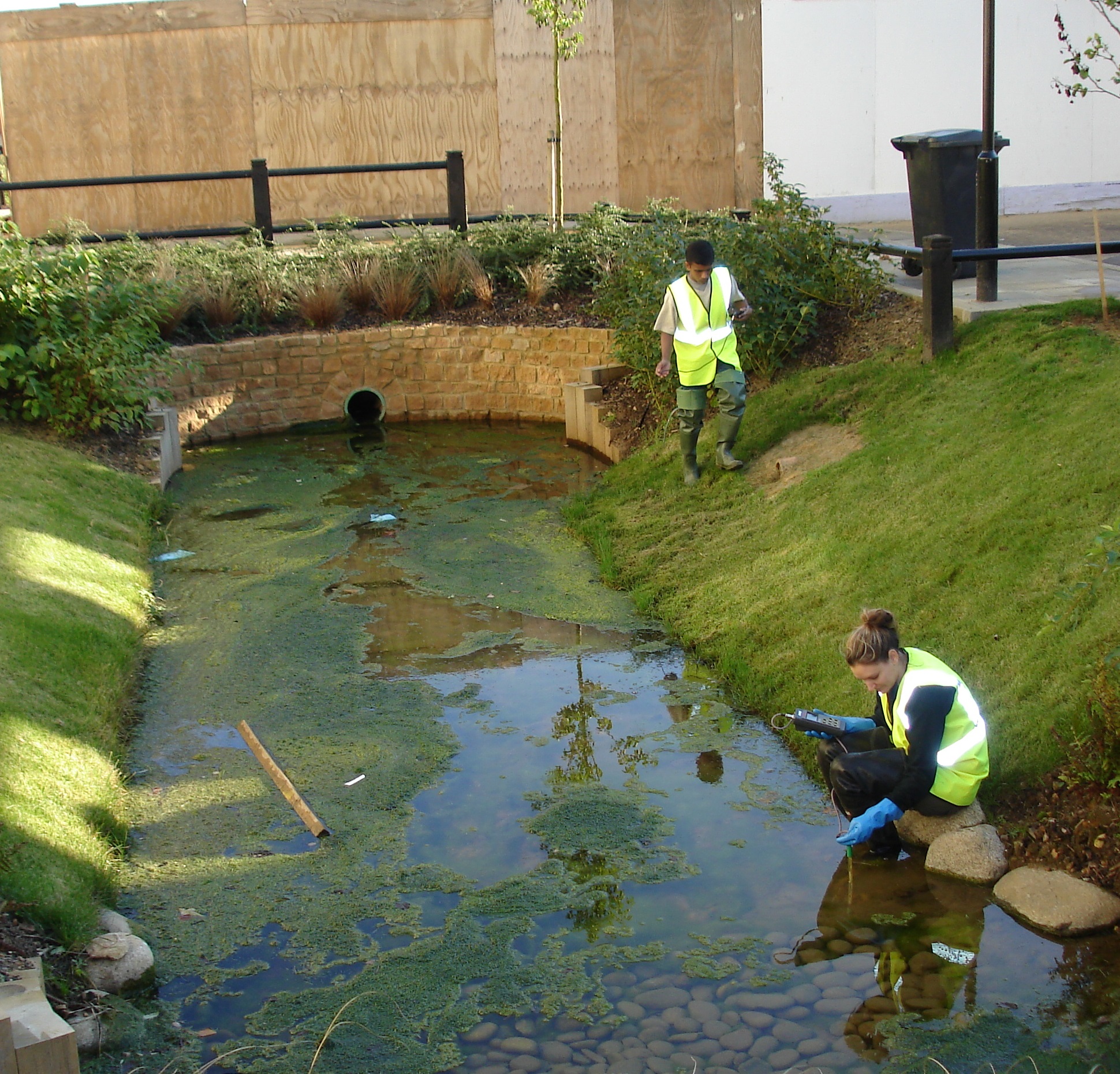 Two researchers at Upton Suds