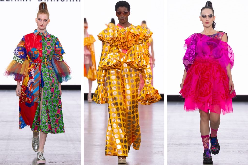 Fashion students' collections being modelled on the GFW catwalk