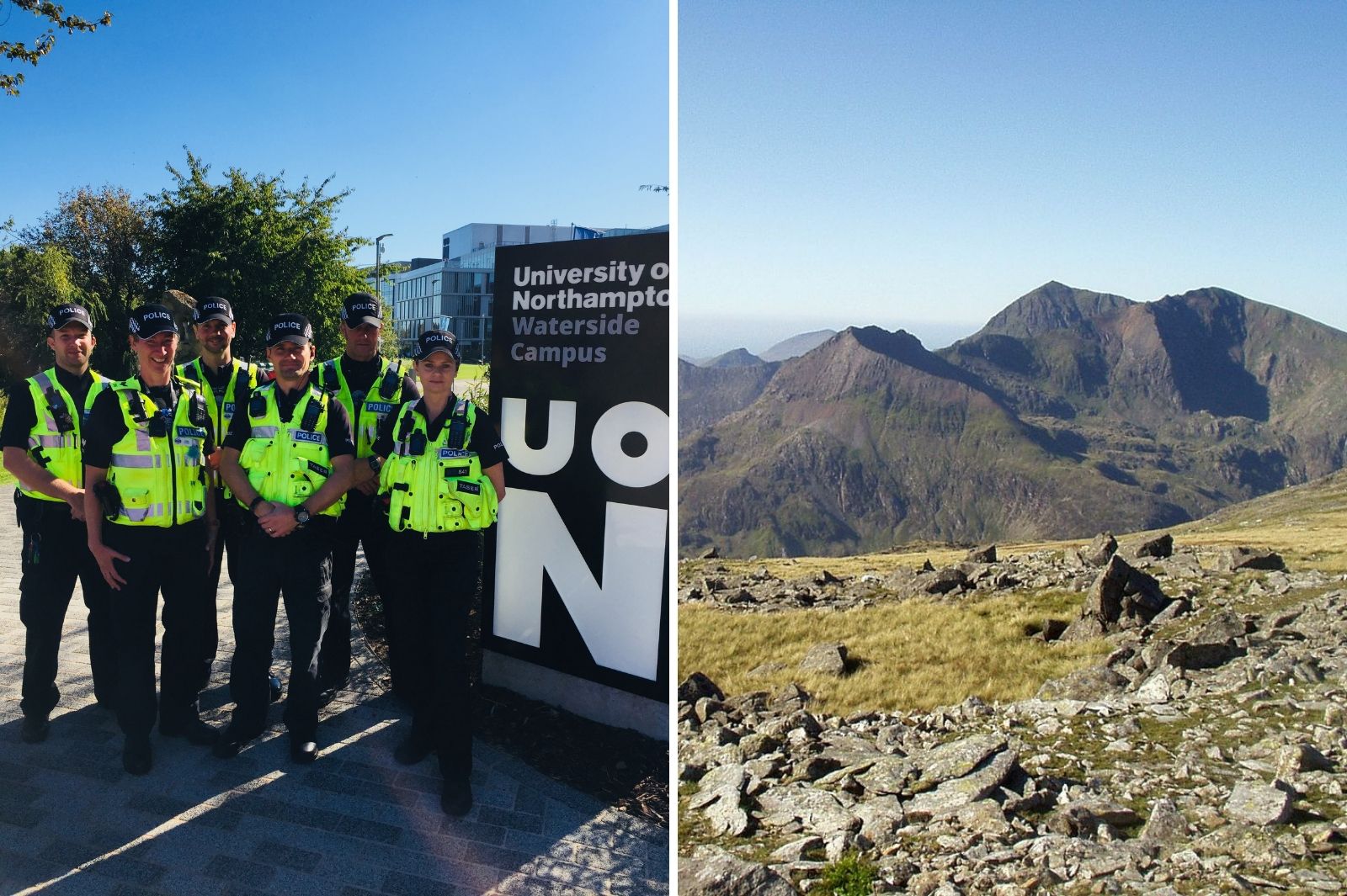 Photo of UON police and Mount Snowdon