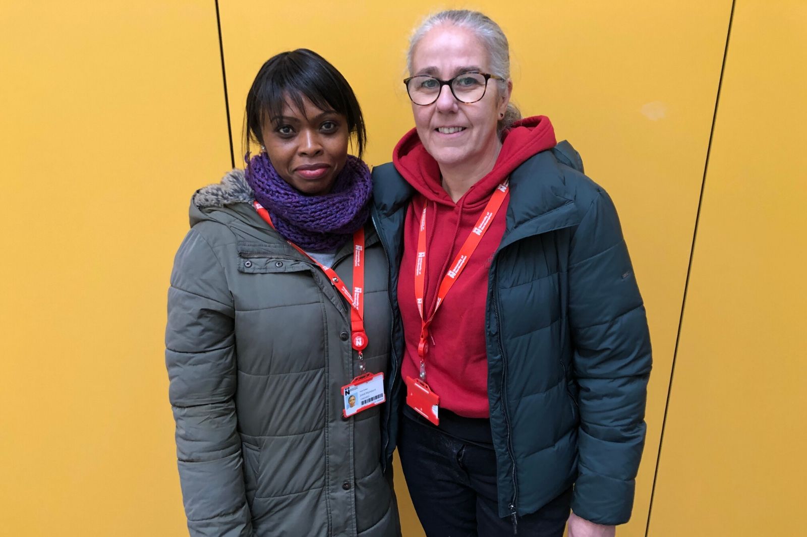 Rose Wambui and Julie Creighton during a visit from HAN University social care students