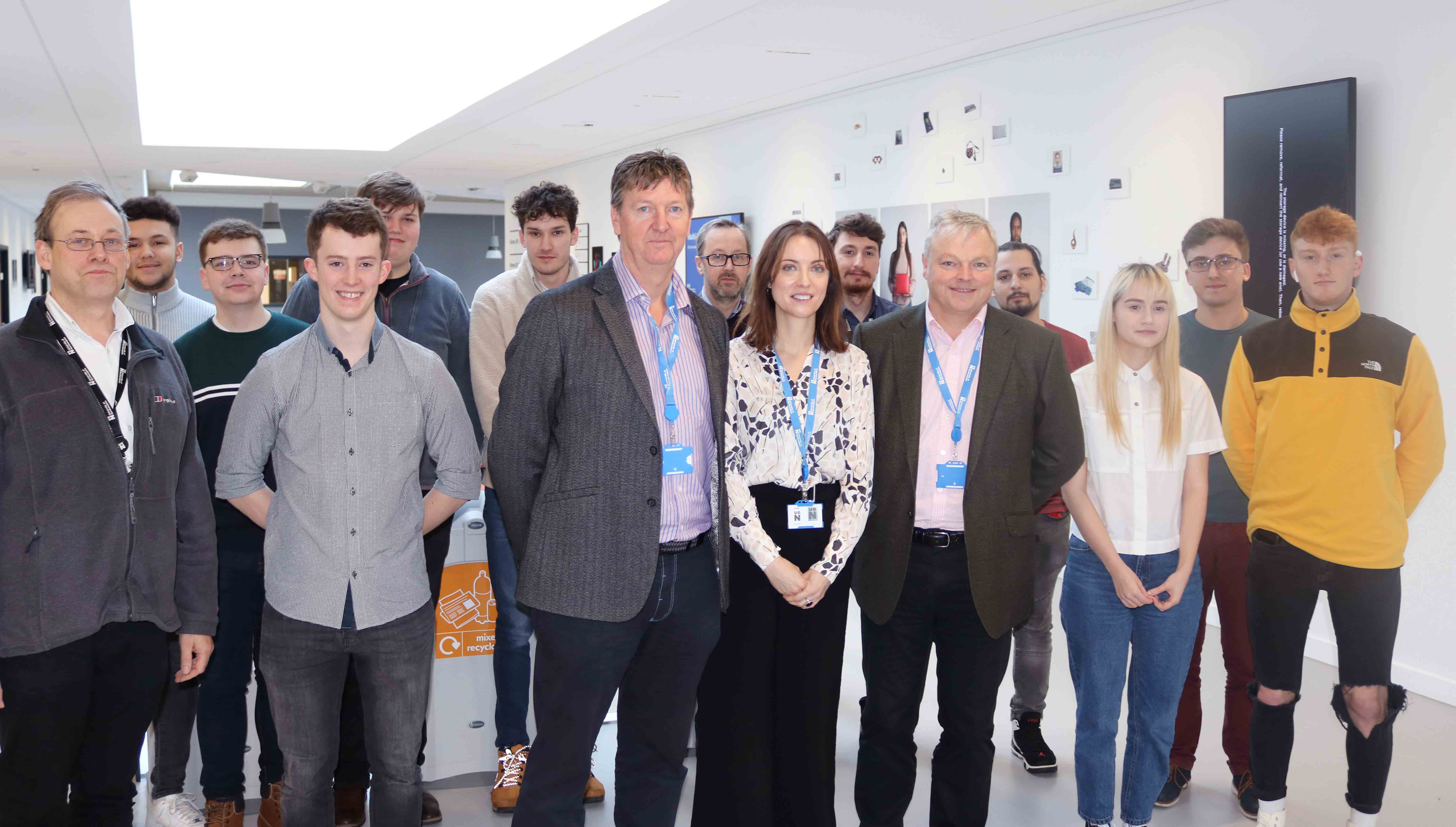 Image of Product Design students with the Haddonstone team.