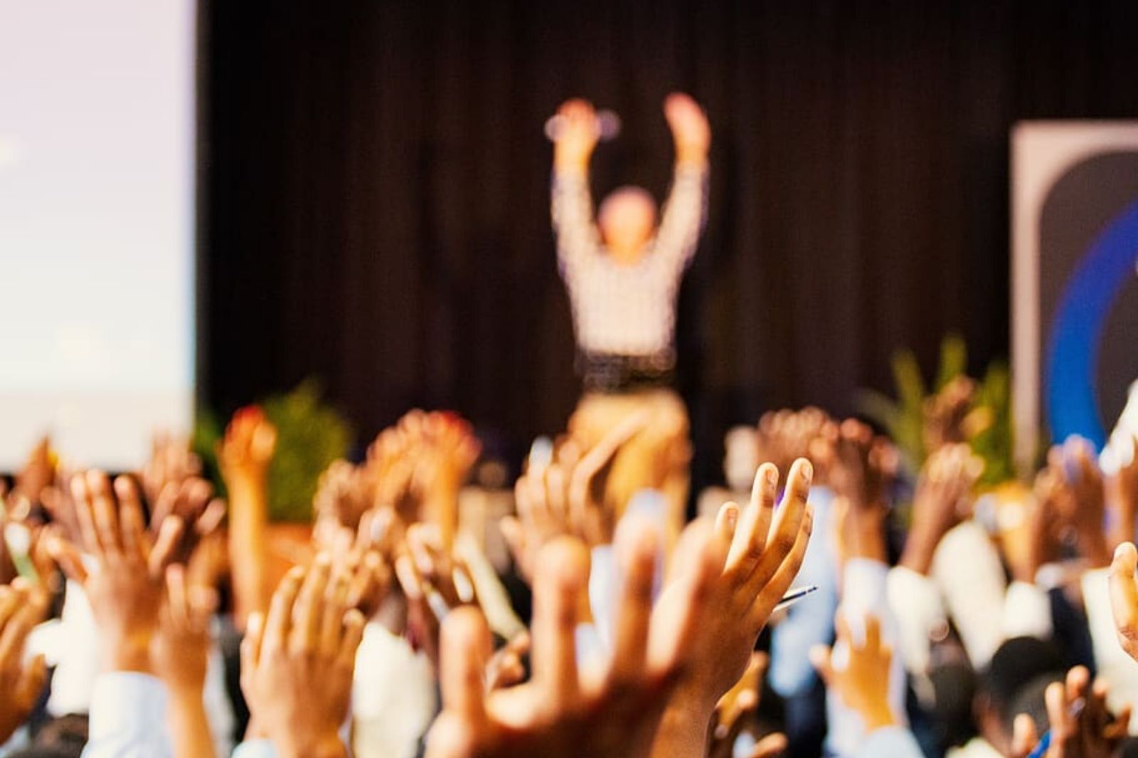 Image showing hands going up at a conference