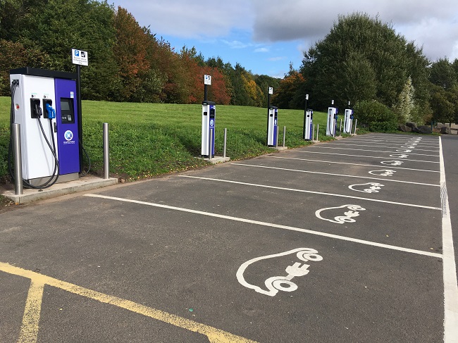 An image of empty electric car charging points