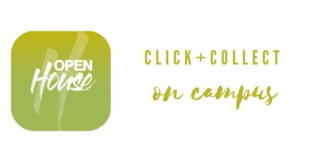 The logo for the Open House app, offering students and staff the option to order click and collect food on cmapus