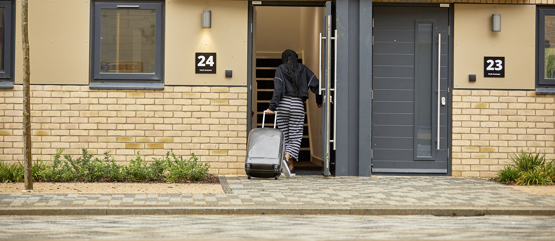 Student moving into on campus accommodation