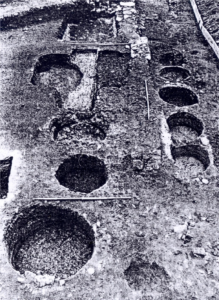 photo of section of excavated tannery, Western Tannery, in 1980s
