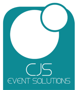 Green and white CJS event solutions logo