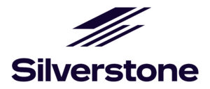Blue and white Silverstone logo