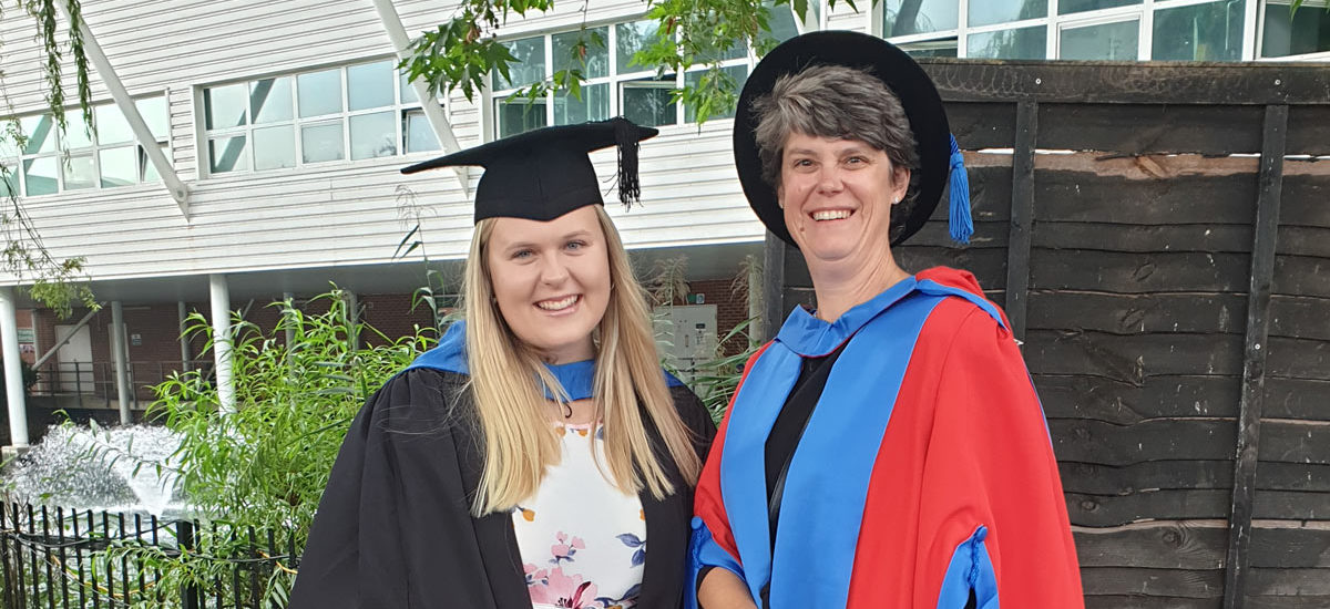 Early Childhood Studies BA (Hons) graduate Louise Hawes with programme Leader Tanya Richardson