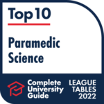 Top 10 in Paramedic Science, from the Complete University Guide League Tables 2022