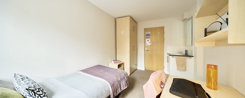 Interior view of standard single room in St Johns House