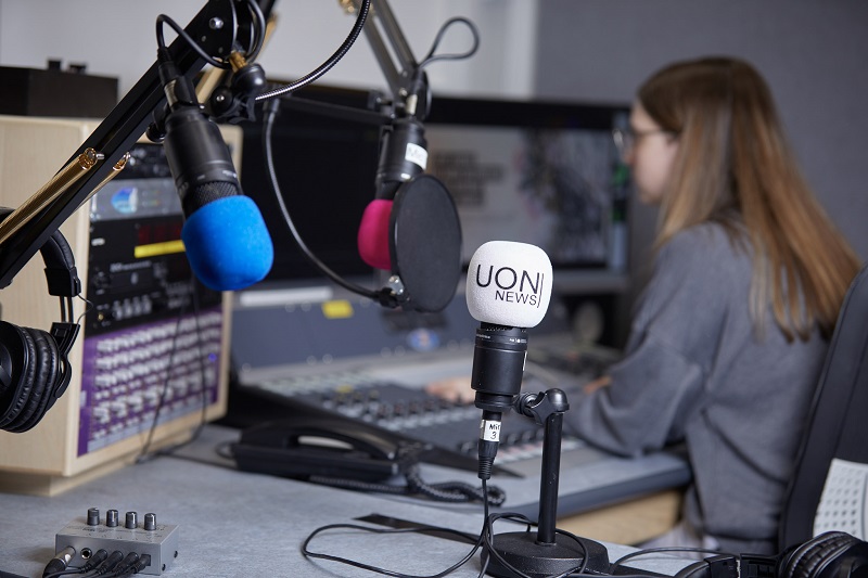 Microphones in UON's radio studio