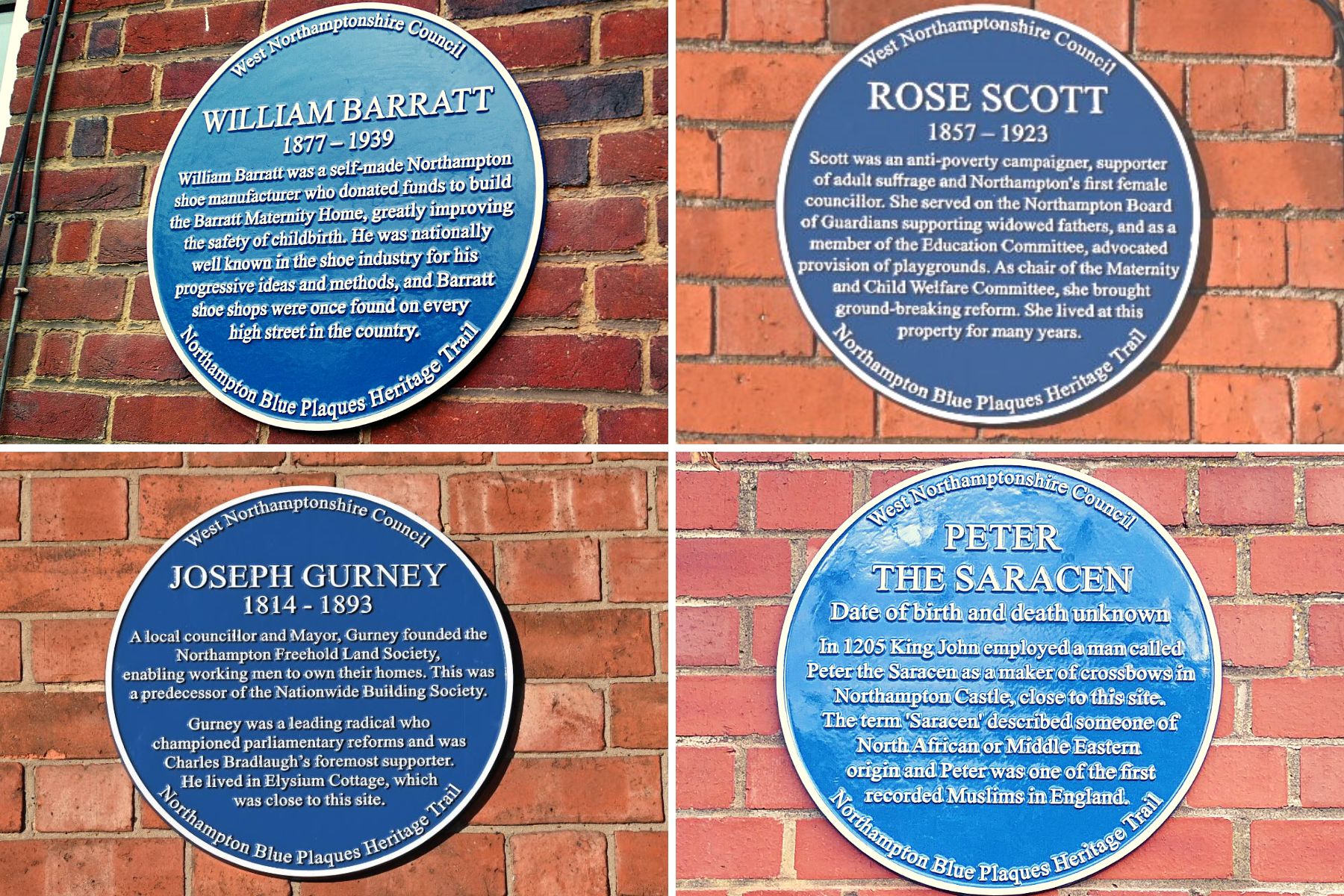 Blue Plaques Northampton History.
