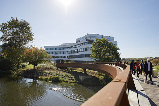 View of the Creative hub from Beckets Park at the University of Northampton
