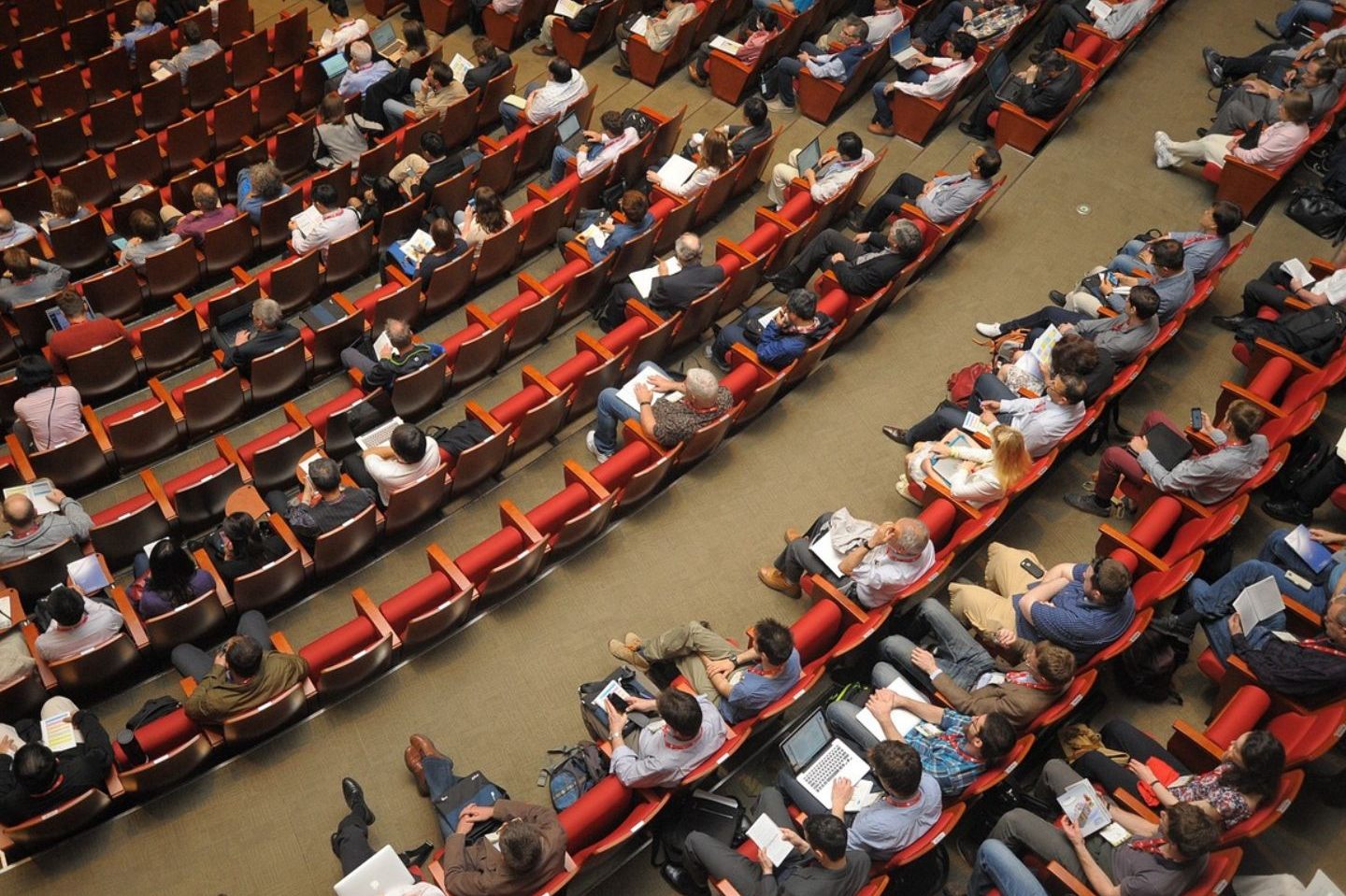 Generic, stock image of a conference