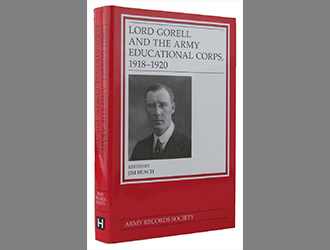 Book cover showing Lord Gorell and the Army Educational Corps, 1918-1920