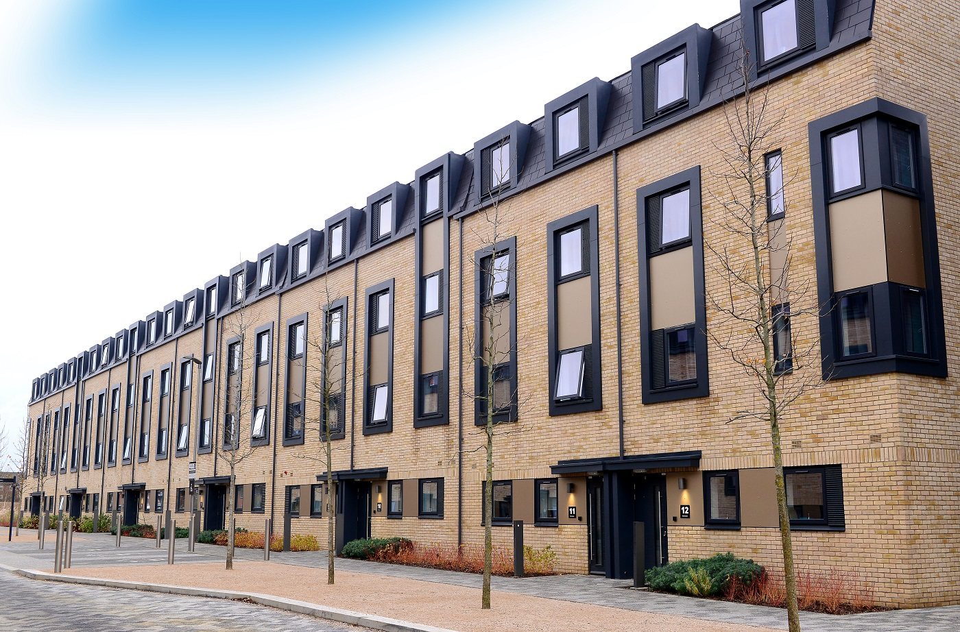 Row of town houses at Waterside campus