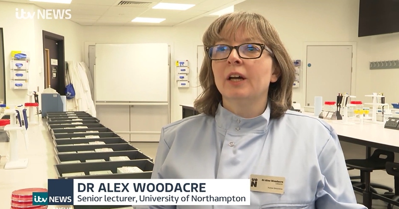 Dr Alexandra 'Alex' Woodacre on ITV Anglia News