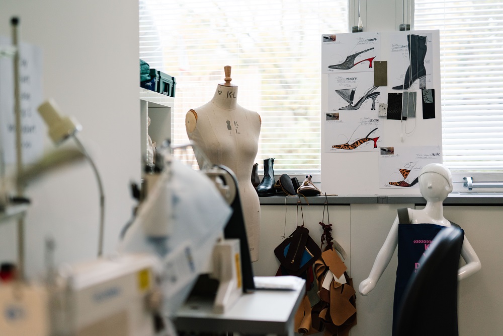 Dressmakers mannequin in fashion studio