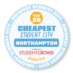 Cheapest Student City logo for Northampton. Compiled by Student Crowd for 2023/24.