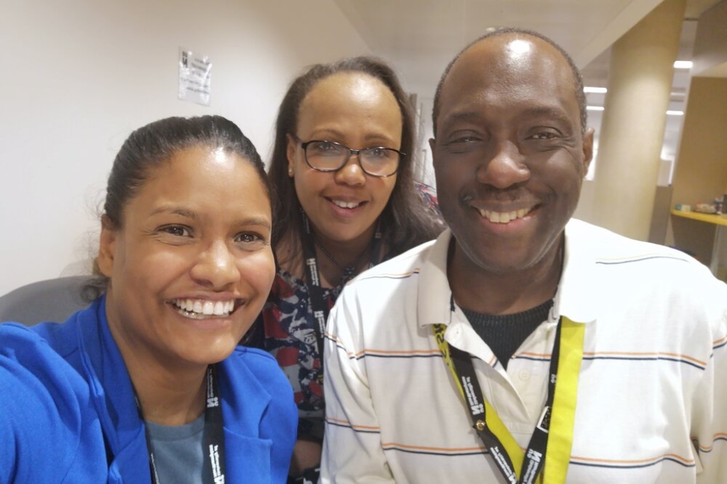 Group photo of Ernie, Emel and Evelyn.