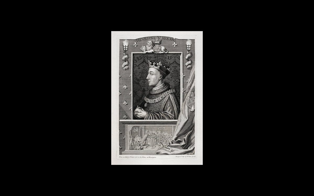 Image of Henry V. Artist: George Vertue. London, 1736. Shelfmark: 191.g.9, from the British Library archive.