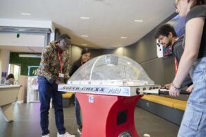 Students in the Waterside Bar gaming area.