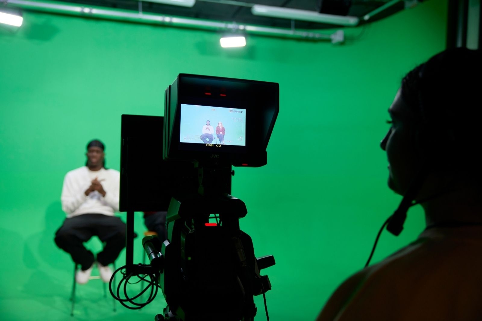 Multimedia Journalism student filming.