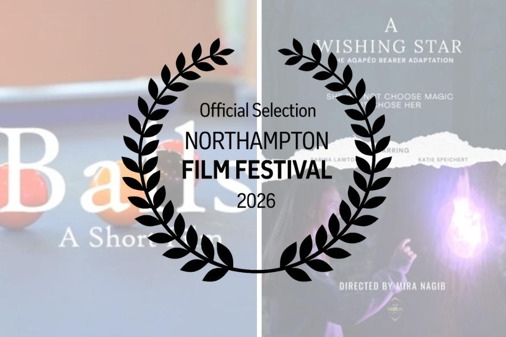 Movie poster for 'Wishing Star' and 'Balls' with the Northampton Film Festival logo in front.