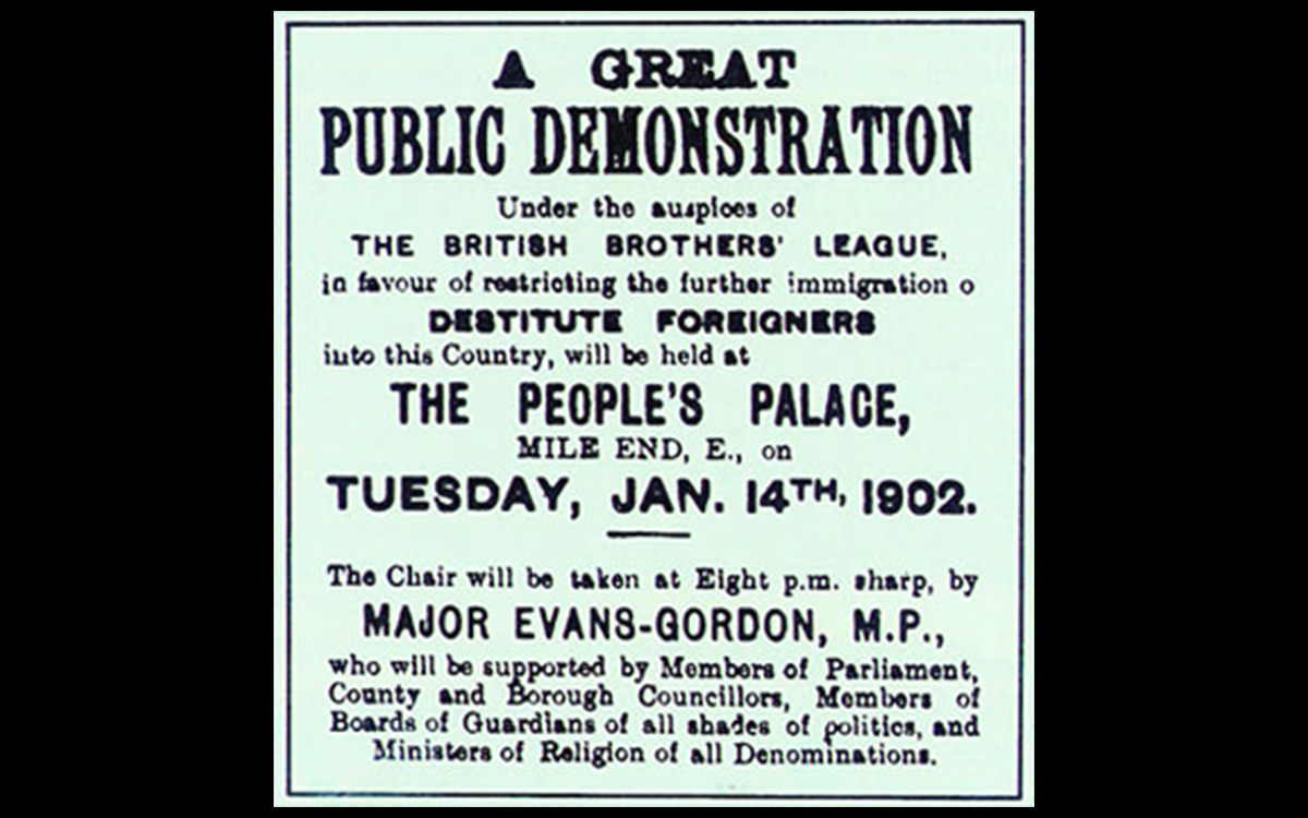 British Brothers League poster, from 1902